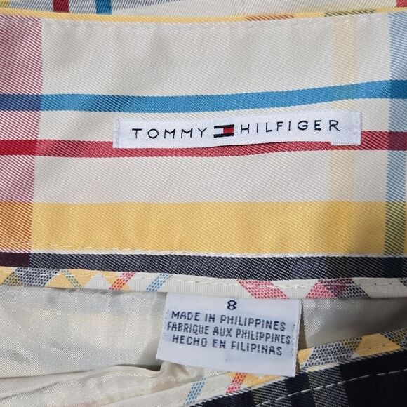 Tommy Hilfiger Preppy Pencil Skirt Cream Plaid Lined Size 8 - Picture 3 of 8